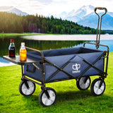 Gardeon Garden Cart with Cup Holders Blue - Close-Up Angle