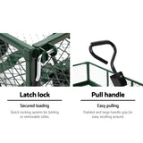 Gardeon Mesh Garden Steel Cart - Green - Side View