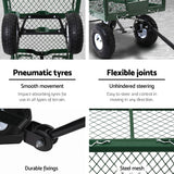 Gardeon Mesh Garden Steel Cart - Green - 45-Degree Angle