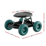 Gardening Rolling Stool with Wheels - Gardeon Garden Helper Seat for Easy Plant Care - Front View