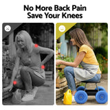 Gardeon Garden Cart Seat with Wheels, Rolling Work Stool with Tool Storage Tray, 440lbs (200kg) Heavy Duty Capacity Garden Stool for Outdoor Yard Work, Car Detailing, and Garage Maintenance, Blue/Black - Top-Down View