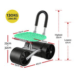 Gardeon Gardening Cart with 360° Swivel Seat | Rolling Work Seat with Adjustable Height & All-Terrain Wheels | 130KG Capacity Heavy Duty Garden Scooter for Back Pain Relief & Vehicle Detailing | Foldable Backrest & Ventilated Seat, Green - Front View