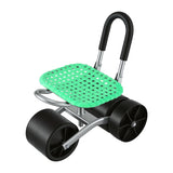 Gardeon Gardening Cart with 360° Swivel Seat | Rolling Work Seat with Adjustable Height & All-Terrain Wheels | 130KG Capacity Heavy Duty Garden Scooter for Back Pain Relief & Vehicle Detailing | Foldable Backrest & Ventilated Seat, Green - Side View