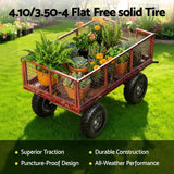Gardeon 2pcs, 4.10/3.50-4 Tire And Wheel Flat Free, 26cm Solid Rubber Tires with 5/8 Axle Bore Hole And Double Sealed Bearings, Perfect for Wheelbarrow, Garden Cart, Wagon, Dolly - Front View