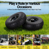 Gardeon 2pcs, 4.10/3.50-4 Tire And Wheel Flat Free, 26cm Solid Rubber Tires with 5/8 Axle Bore Hole And Double Sealed Bearings, Perfect for Wheelbarrow, Garden Cart, Wagon, Dolly - Top-Down View