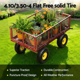 Gardeon 2pcs, 4.10/3.50-4 Tire And Wheel Flat Free, 26cm Solid Rubber Tires with 5/8 Axle Bore Hole And Double Sealed Bearings, Perfect for Wheelbarrow, Garden Cart, Wagon, Dolly - Front View
