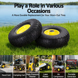 Gardeon 2pcs, 4.10/3.50-4 Tire And Wheel Flat Free, 26cm Solid Rubber Tires with 5/8 Axle Bore Hole And Double Sealed Bearings, Perfect for Wheelbarrow, Garden Cart, Wagon, Dolly - Top-Down View