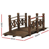 Gardeon Garden Decor Outdoor Ornament Wooden Bridge 150cm - Front View