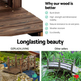 Gardeon Garden Decor Outdoor Ornament Wooden Bridge 150cm - Close-Up Angle