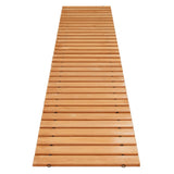 Gardeon 8FT Wooden Garden Pathway Roll-Out Straight Walkway Outdoor Backyard Brown - Front View