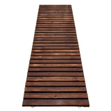 Gardeon 8FT Wooden Garden Pathway Roll-Out Straight Walkway Outdoor Backyard Charcoal Brown - Front View