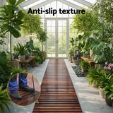 Gardeon 8FT Wooden Garden Pathway Roll-Out Straight Walkway Outdoor Backyard Charcoal Brown