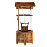 Gardeon Garden Decor Outdoor Ornament Wooden Wishing Well - Side View