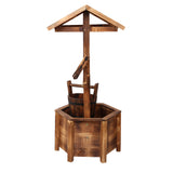Gardeon Garden Decor Outdoor Ornament Wooden Wishing Well - Top-Down View