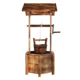 Gardeon Garden Decor Outdoor Ornament Wooden Wishing Well - 45-Degree Angle