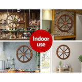 Gardeon Garden Decor Outdoor Ornament 2X Wooden Wagon Wheel - 45-Degree Angle