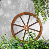 Gardeon Garden Decor Outdoor Ornament Wooden Wagon Wheel - Low Angle