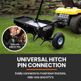 PLANTCRAFT Tow Behind Plug Lawn Aerator 1m (40') Wide, Universal Hitch for Ride on Mower, Garden Tractor - Side View