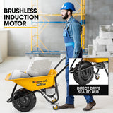 BAUMR-AG 40V Battery Powered Wheelbarrow Motorised Electric, 80L Bucket Volume, 260kg Capacity - Front View