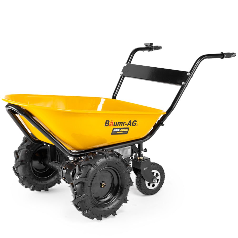 BAUMR-AG 40V Battery Powered Wheelbarrow Motorised Electric, 100L Bucket Volume, 4 Wheel, 260kg Capacity