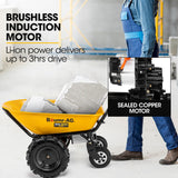 BAUMR-AG 40V Battery Powered Wheelbarrow Motorised Electric, 100L Bucket Volume, 4 Wheel, 260kg Capacity - Front View