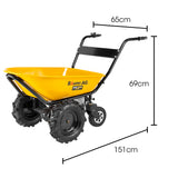 BAUMR-AG 40V Battery Powered Wheelbarrow Motorised Electric, 100L Bucket Volume, 4 Wheel, 260kg Capacity - Rear View