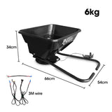 PLANTCRAFT Spreader 12V 36kg 30L Lawn Seed Fertiliser, for ATV, Ride on Mower, with Rain Cover - Rear View
