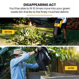 MICHIGAN 2400W Electric Garden Mulcher Shredder, Portable Wood Chipper, Push Stick, 40L Collection Bag - Top-Down View