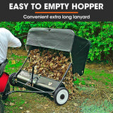 PLANTCRAFT Lawn Sweeper 38' Wide, Tow Behind Leaf and Grass Clipping Collector, Universal Hitch for