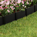 Green Fingers Garden Edging 15CM x 30M Border Support Landscape Edge Black - 45-Degree Angle