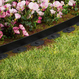 Greenfingers Garden Edging 5CM x 10M Border Support Landscape Edge Black X2 - 45-Degree Angle