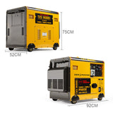 GENPOWER 7kW Peak 5kW Rated Commercial Diesel Generator, Electric Key Start, 1 x 20A 415V 3 Phase, 3 x 15A 240V - Rear View