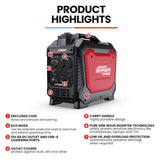 GENPOWER 2.3kW Peak 1.8kW Inverter Generator, 2x15A, 12V, USB, Portable, Petrol, Camping, Home Backu - Front View