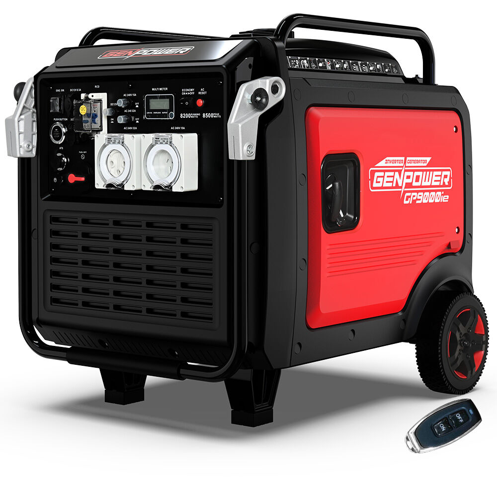 GENPOWER 8.5kW Peak 8.2kW Inverter Generator, Push Button & Remote Start, ATS Compatible, RCD, Porta