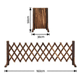 Gardeon Garden Fences Expandable Wooden Trellis Fence Plant Frame 160cm Brown - Side View