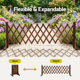 Gardeon Garden Fences Expandable Wooden Trellis Fence Plant Frame 160cm Brown - 45-Degree Angle