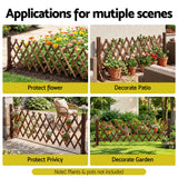 Gardeon Garden Fences Expandable Wooden Trellis Fence Plant Frame 160cm Brown - Close-Up Angle
