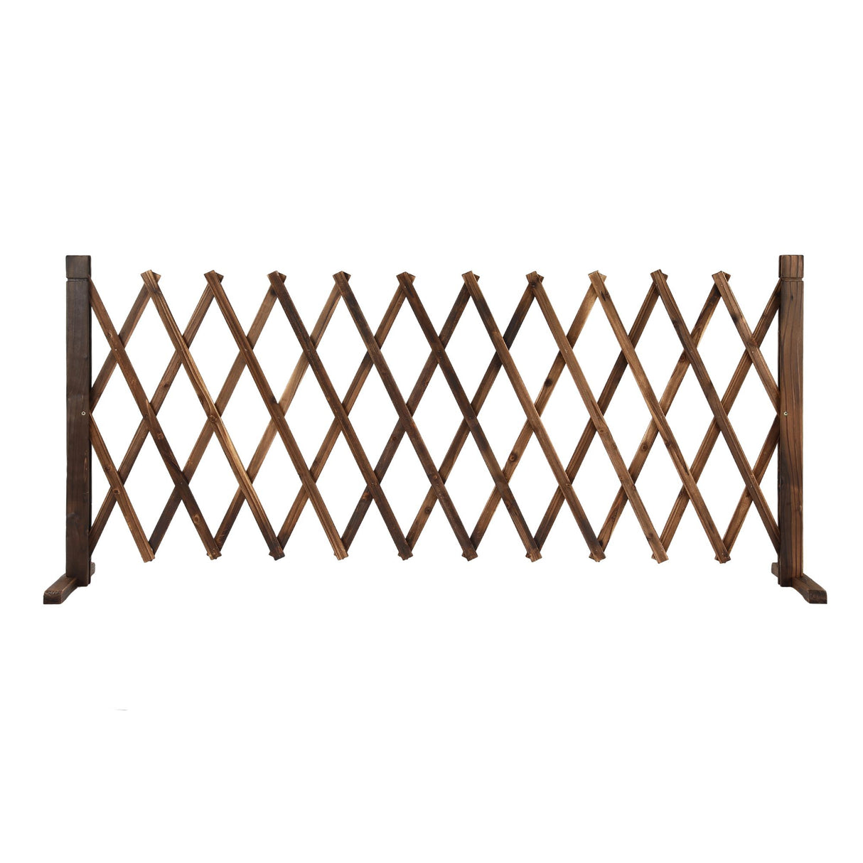 Gardeon Garden Fences Expandable Wooden Trellis Fence Plant Frame 200cm Brown