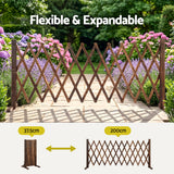 Gardeon Garden Fences Expandable Wooden Trellis Fence Plant Frame 200cm Brown - 45-Degree Angle