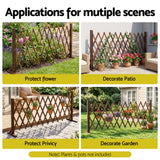 Gardeon Garden Fences Expandable Wooden Trellis Fence Plant Frame 200cm Brown - Close-Up Angle