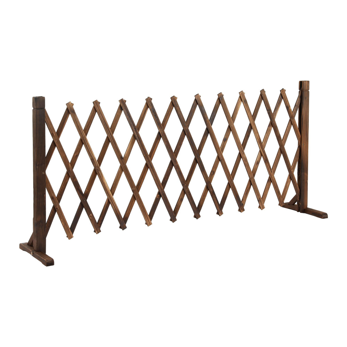 Gardeon Garden Fences Expandable Wooden Trellis Fence Plant Frame 200cm Brown