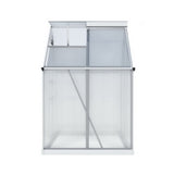 Green Fingers Greenhouse Aluminium Polycarbonate Premium Garden Storage Shed 1.3Mx1.9Mx2.0M - Side View