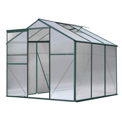 Green Fingers Greenhouse 1.9x1.9x1.83M Aluminium Polycarbonate Green House Garden Shed