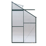 Green Fingers Greenhouse 2.52x1.27x2.13M Lean-to Aluminium Polycarbonate Green House Garden Shed - Side View