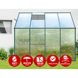 Green Fingers Greenhouse 2.52x1.27x2.13M Lean-to Aluminium Polycarbonate Green House Garden Shed - Top-Down View