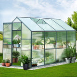 Greenfingers Greenhouse 2.52x1.9x1.83M Aluminium Polycarbonate Green House Garden Shed - Close-Up Angle