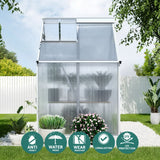 Green Fingers Greenhouse Aluminium Polycarbonate Premium Garden Storage Shed 3.1Mx1.9Mx2.0M - Top-Down View