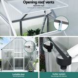 Green Fingers Greenhouse Aluminium Polycarbonate Premium Garden Storage Shed 3.1Mx1.9Mx2.0M - 45-Degree Angle