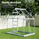 Green Fingers Greenhouse Aluminium Polycarbonate Premium Garden Storage Shed 3.1Mx1.9Mx2.0M - Rear View