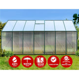 Green Fingers Greenhouse 4.43x2.44x2.15M Aluminium Polycarbonate Green House Garden Shed - Top-Down View